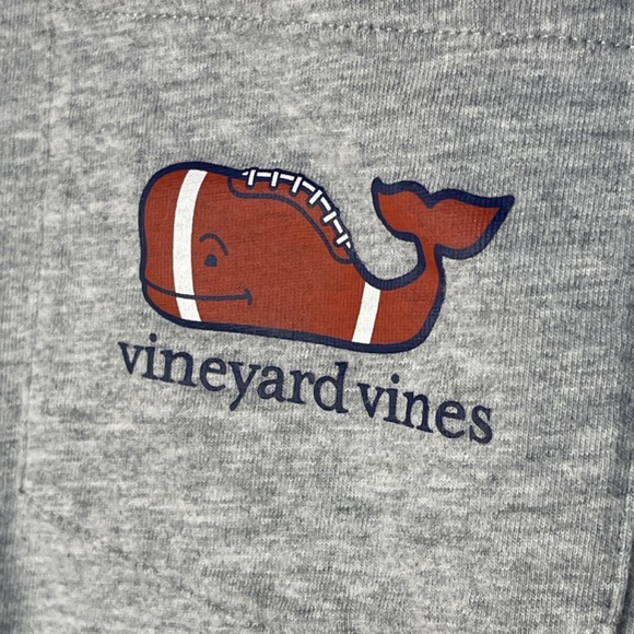 Vineyard Vines Gray Long Sleeve Top with Red and Blue Whale - Picture 3 of 7